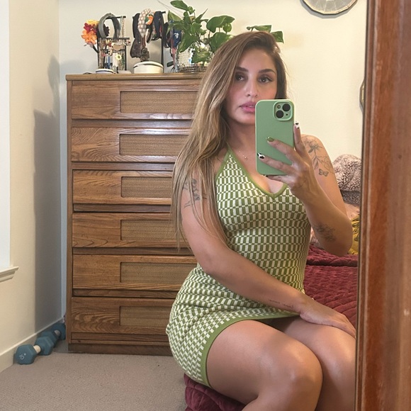 Cotton Candy Dresses & Skirts - Cotton Candy Green Knit Halter Mini Dress